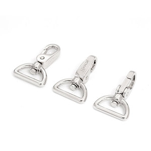 Hochwertiger silberner drehbarer Karabiner haken mit <span class=keywords><strong>D</strong></span>-Ring für Taschen gurte - Product Image 2