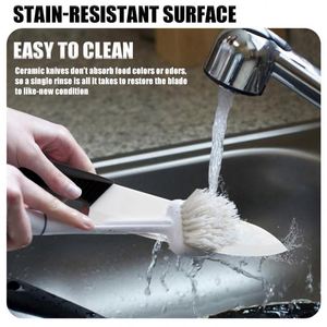 Ensemble de couteaux à fruits portables en céramique Pocket Chef, lames en bois noir et blanc de 6 pouces, couteaux d'office de cuisine écologiques, compatibles lave-vaisselle - Product Image 5