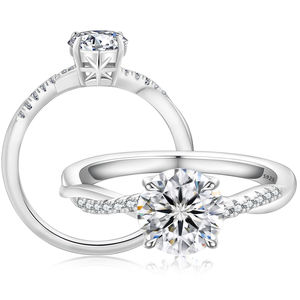 1ct Moissanite 925 Sterling Zilver Ring VVS1 Moissanite Diamanten Ring Witgouden 925 Zilver Moissanite Verlovingsring Dames - Product Image 5