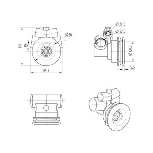 WJ-2201 Whirlpool гидромассаж ABS хромированные спа сопла с силиконовым кольцом - Product Image 1