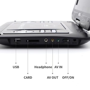 Reproductor de DVD portátil inteligente multiformato con pantalla giratoria para uso en el coche y en el hogar, batería recargable, compatible con tarjetas USB y SD, vídeo HD - Product Image 3