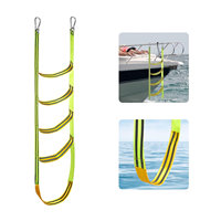 WENHAO Échelle de bateau pliable à 5 marches en nylon, portable, pour embarquement et descente en bateau pneumatique, kayak, bateau à moteur, canoë