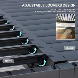 Pergola bioclimatique, pergola extérieure en aluminium avec lames orientables, auvent, kiosque de jardin. - Product Image 4