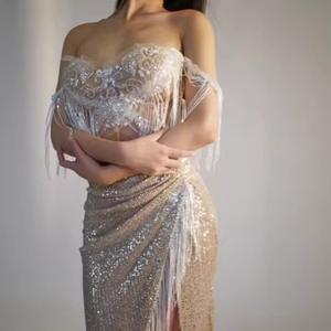 Vestido Largo y Elegante para Concurso de Miss <span class=keywords><strong>Universo</strong></span> y Actuaciones en Conciertos, Talla Adulto, 100% Poliéster - Product Image 2