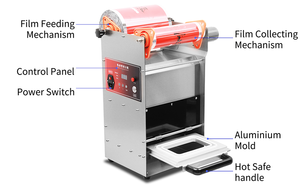 Machine de scellage semi-automatique commerciale pour boîtes à lunch et barquettes alimentaires à emporter - Product Image 2