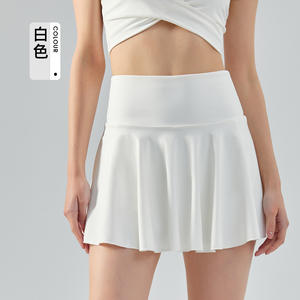 OEM 2 in 1 High Waist Nude Feel Röcke für Frauen Golf Tennis Wear mit Seiten taschen Custom Logo Plissee Padel Rock - Product Image 6