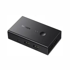 UGREEN KVM 스위치 2 In 4 Out USB 스위치 4K @ 60Hz 2 포트 HD-MI KVM 스위치 4 USB 2.0 허브