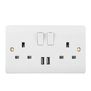 Presa a Muro Britannica a Tre Fori <span class=keywords><strong>Serie</strong></span> BG con 3 Uscite, Interruttore con NFC, Presa di Corrente Domestica <span class=keywords><strong>Bianca</strong></span> Tipo 86, Materiale PC Resistente al Fuoco - Product Image 4