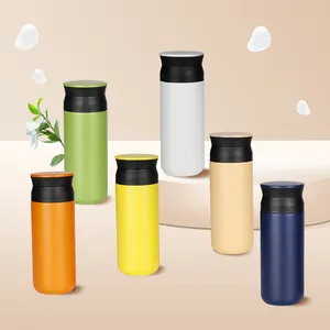 WUJO 350ml 400ml Japanese South Korea Style Portable Office Gift Vacuum Insulated Cup Thermos Milk Water Bottle