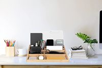 Organizador de archivos de madera Organizador de almacenamiento de madera de bambú de varios niveles para escritorio
