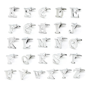 Mancuernillas con Letras del Alfabeto <span class=keywords><strong>en</strong></span> Oferta, para Traje Formal, <span class=keywords><strong>Camisa</strong></span>, Boda, Negocios, Esmoquin, Accesorio, Botón <span class=keywords><strong>de</strong></span> Manga, <span class=keywords><strong>Iniciales</strong></span> - Product Image 5