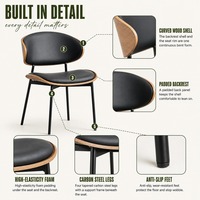 Chaise de salle à manger robuste avec structure en métal thermolaqué moderne pour café et maison