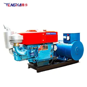 15KW Single Cylinder Diesel Generator Set Water Cooled with All Copper Wire AC Three Phase and DC Output 12V Rated Voltage