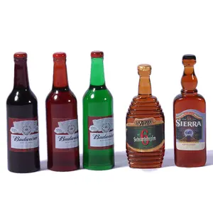 100 шт. миниатюрные 3D имитации пивных бутылок, кабошон, искусственные украшения еды для скрапбукинга, аксессуары для изготовления ювелирных изделий
