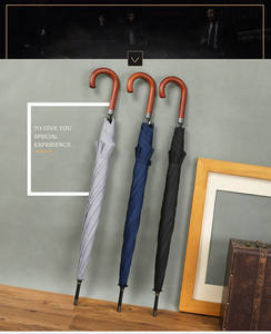 <span class=keywords><strong>Paraguas</strong></span> Recto de Mango Largo para Hombre de Negocios, Retro, con Mango de Madera, Automático, Resistente al Viento, con Impresión de Logotipo Personalizado - Product Image 2