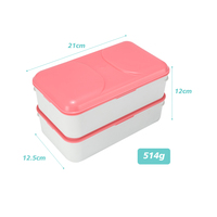 Boîtes à lunch pour enfants et bébés, style bento, à double étage, sublimables, compatibles micro-ondes, avec gourde 1-3L, collection 2025