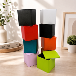 Ready Stock Multi‑color Square Food Grade Tin <b>Box</b> Plain <b>Metal</b> Tin Container For Tea Cookie Candy Gift Storage - Product Image 1