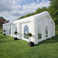 Structure Gonflable Maison pour Événement Fête, Chapiteau de Mariage Gonflable avec Lumière LED, Tente de Fête Gonflable