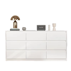 Sẵn sàng lắp ráp Thanh Lịch Cao phòng ngủ tủ quần áo thoải mái phòng khách Lưu trữ bằng gỗ trắng phòng tắm ngực của ngăn kéo với 9 ngăn kéo - Product Image 1