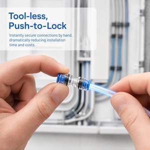 Connecteur <span class=keywords><strong>de</strong></span> réduction <span class=keywords><strong>pour</strong></span> micro-conduit en PEHD à enrobage direct, raccord rapide <span class=keywords><strong>pour</strong></span> <span class=keywords><strong>fibre</strong></span> optique - Product Image 5