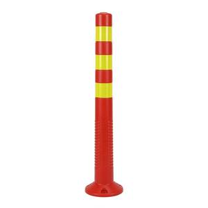 Poste de Tráfico Económico de PE con T-Top de 75 cm, Bolaño de Seguridad Flexible Reflectante de 3 Bandas de 30 Pulgadas, Columna Delimitadora de Carreteras Municipales - Product Image 1