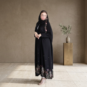 Abaya de Seda Satén de Lujo Personalizada al por Mayor, Antiarrugas, Hecha a Mano, de Alta Calidad, para Todas las Temporadas, Vestido Islámico Turco Largo para Mujer, Talla Pequeña - Product Image 4