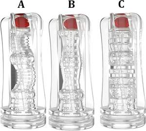 Masturbadores Manuales Masculinos con Exprimidor y Bolsa de <span class=keywords><strong>Aire</strong></span> y Bola Vibrante, Copa Masturbadora Masculina Reutilizable con Textura 3D - Product Image 2