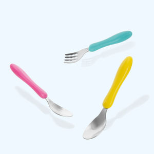 Juego de Cubiertos de acero inoxidable para niños pequeños con estuche de transporte de viaje, juego de cuchara y tenedor para bebé sin BPA - Product Image 1