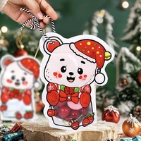 Sacs en plastique de qualité alimentaire en forme spéciale de dessin animé de Noël avec fenêtre transparente pour l'emballage de cadeaux de Noël pour enfants