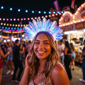 Serre-tête Lumineux LED Pas Cher, Couronne Lumineuse, Accessoire Cheveux pour Soirées, Festivals, Raves, pour Femmes et Filles - Product Image 2