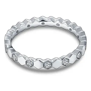 Perhiasan Moissanite Terbaik 925 Perak Murni Cincin Art Deco Moissanite 1 Ct Cincin Berlian Cincin Disesuaikan