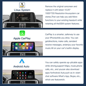 Carabc 10.25 inch màn hình hệ thống Linux <span class=keywords><strong>Android</strong></span> Auto Carplay BMW xe đài phát thanh cho NBT F10 F15 F20 F25 F30 F48 - Product Image 4