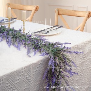 Guirlandes artificielles de lavande 100cm 200cm en plastique pour décorations de table de mariage, banquets et décoration intérieure - Product Image 1