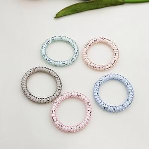 Şeker Renkli Spiral Saç Bağları TPU Plastik Telefon Kablosu Yüksek Esneklik Kırışmaz Kaymaz Kadın Kızlar Yaz Günlük Saç - Product Image 4