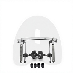 Parabrisas Universal para Motocicleta, Kit de Montaje Frontal Plegable de Alta Definición para Piezas de Mejora de Motos Retro Cruiser - Product Image 1