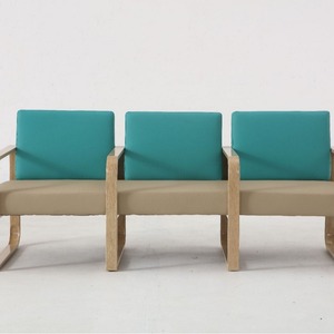 Silla de Espera Ssouy, Color Beige, Respaldo Verde, con Reposabrazos, para Área de Recepción - Product Image 2