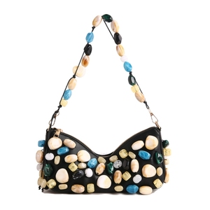 Borsa da Donna Decorata con Pietre Colorate, Nuova Moda 2026, Borsa a Tracolla con Perline, Lussuosa Borsa Sottobraccia per Giovani Donne - Product Image 1