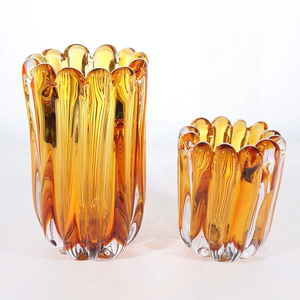 Hand Blown Glass <b>Bubble</b> Vase Modern Nordic Large Scalloped Flower Vessel Decorative Tabletop Centerpiece for <b>Wedding</b> Home Decor - Product Image 5