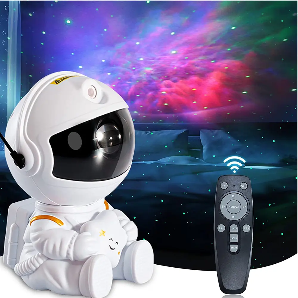 Galaxy projektör Led gece lambası yıldız projektör ev dekoratif yatak odası çocuk çocuklar için astronot hediye