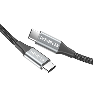 ESEEKGO ES-C200 USB-C ถึง USB-C 100W/6A 2M/6.6FT ไนลอนสายชาร์จข้อมูลแบบเร็วป้องกันการแตกหักสำหรับสมาร์ทวอทช์คอมพิวเตอร์หูฟัง - Product Image 2