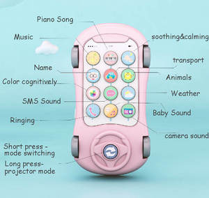 Offre Spéciale : Jouet Musical Lumineux pour Enfants, Téléphone Portable de Projection Éducatif en Anglais, Voiture de Dessin Animé pour l'Apprentissage Précoce - Product Image 4