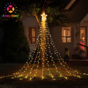 ANPU <span class=keywords><strong>317</strong></span> LED Cascade Arbre Fée Lumières Top Star 320 LED Pixel Décorations De Noël IP65 Étanche PVC Chaîne Paysage - Product Image 1