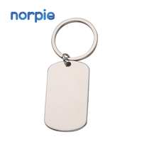 Porte-clés gravés par impression promotionnelle de souvenir sur mesure Porte-clés en métal blanc de laser