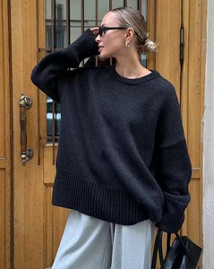 <span class=keywords><strong>Pull</strong></span> oversize pour <span class=keywords><strong>femme</strong></span>, col rond personnalisé, style vintage, <span class=keywords><strong>pull</strong></span> décontracté gris, <span class=keywords><strong>pull</strong></span> en tricot chaud pour <span class=keywords><strong>femme</strong></span> - Product Image 2