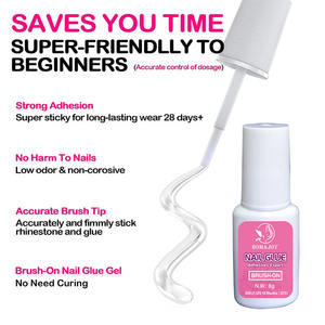 Suministro directo de fábrica 8g de pegamento para uñas respetuoso con el medio ambiente no blanqueador de gama alta con embalaje de <span class=keywords><strong>tarjeta</strong></span> de Blíster - Product Image 4