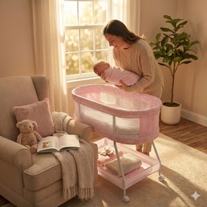 Cuna para Bebé al por Mayor en Línea con Cuna Cómoda para Dormir, Cama para Bebé con Móvil - Product Image 1