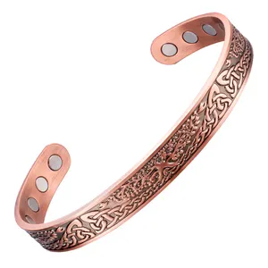 Wholesale Fashion Magnetic Bangle Health Ladies Pure Copper Magnetic Cuff Bangles For Ladies