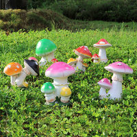Leuchtende Pilz-Gartenskulptur für den Außenbereich, handgefertigte Fiberglas-Pflanzenornamente mit Leuchteffekt