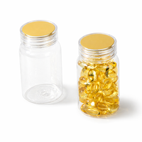 Bouteilles en plastique transparentes hermétiques anti-oxydation de 100 ml avec logo personnalisé pour le stockage de capsules d'huile de poisson, directement de l'usine