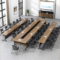 École personnalisée table de négociation pliable à combinaison mobile petite table de conférence table de formation mobile avec roues